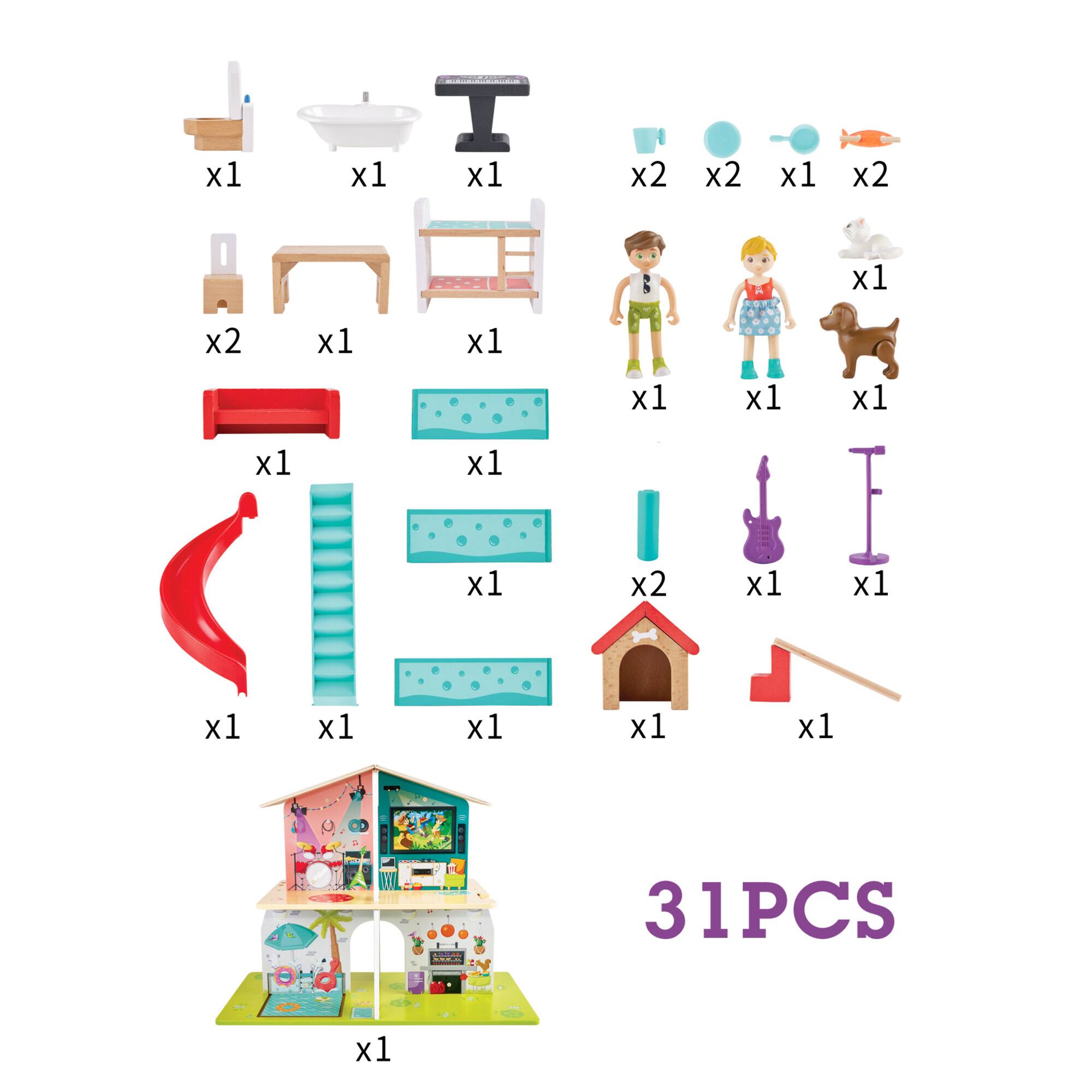 Hape Rock & Slide Dollhouse Set